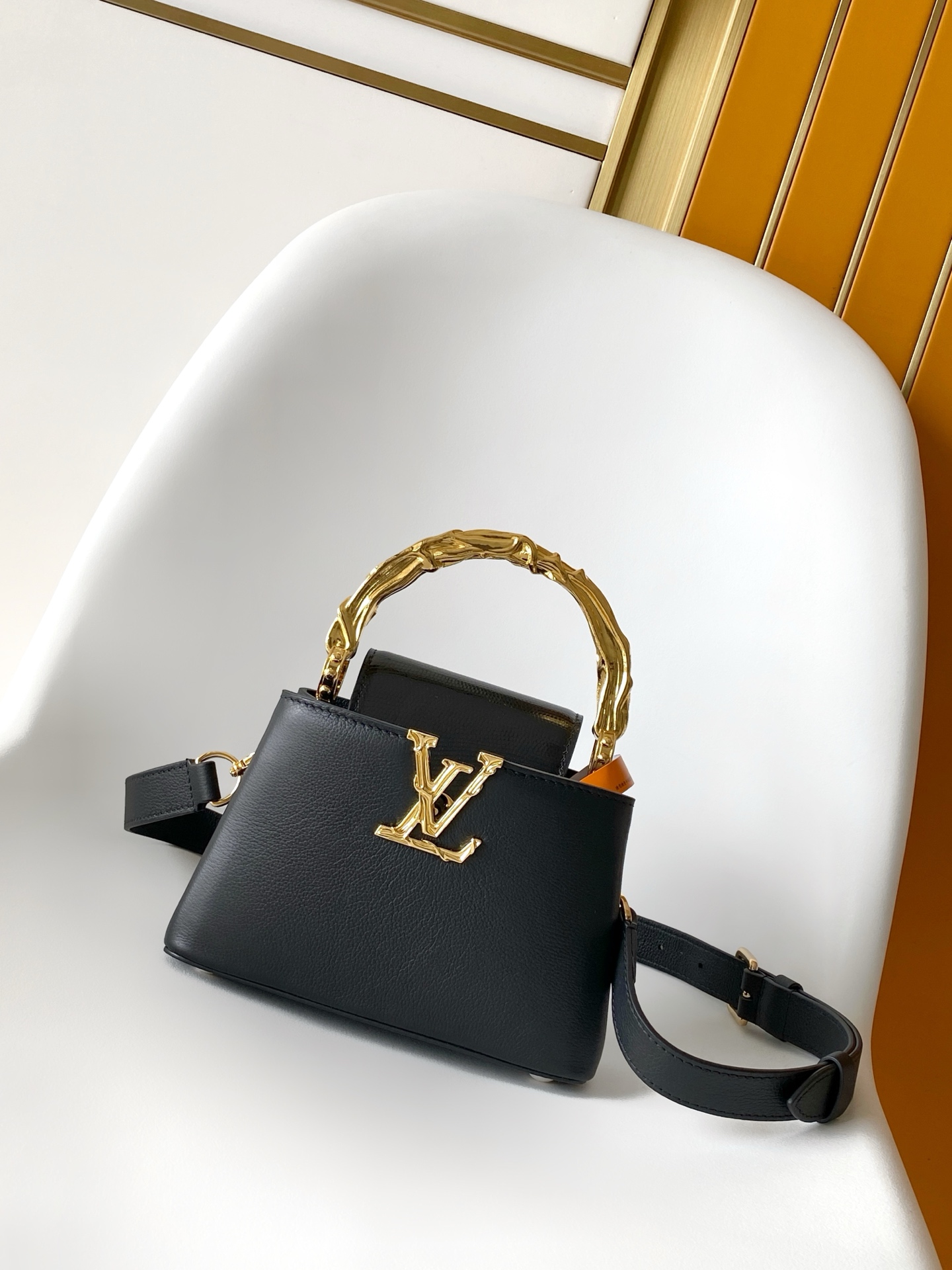 Louis Vuitton LV Classic Handbag Monogram Empreinte Model M25929 Interior Pocket Elegant Look Luxury Handbag